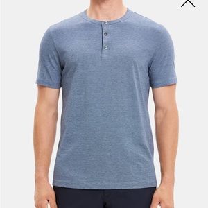 Men’s Theory Blue/Grey Henley T-Shirt XXL